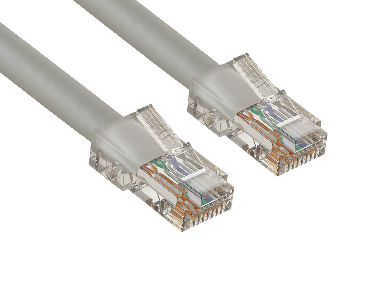 7ft Cat5e UTP Non-Booted Ethernet Network Patch Cable 24AWG Bare Copper, Gray