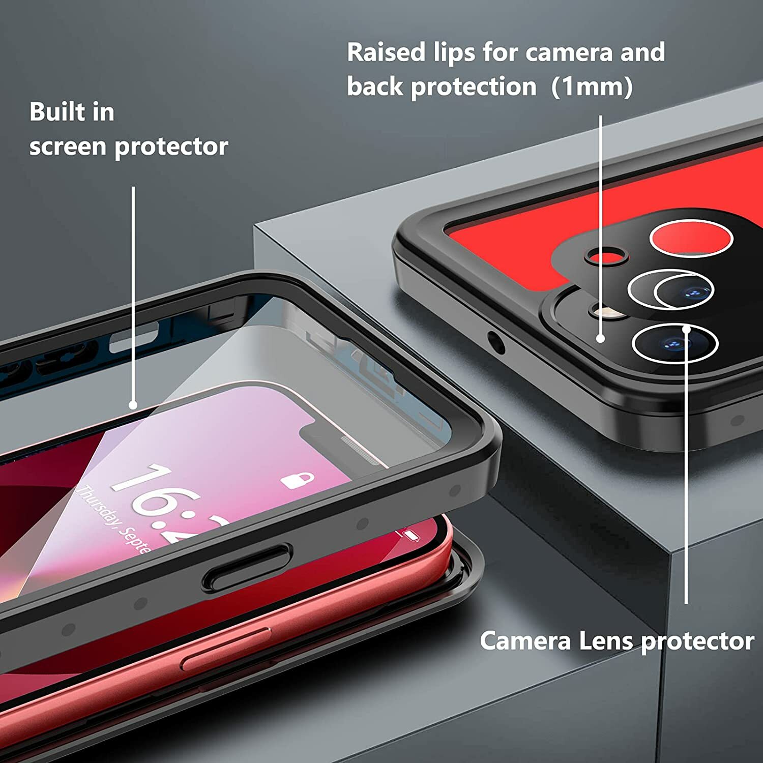 Heavy Duty Shockproof for iPhone 13/ 13 pro max Waterproof Case Screen Protector
