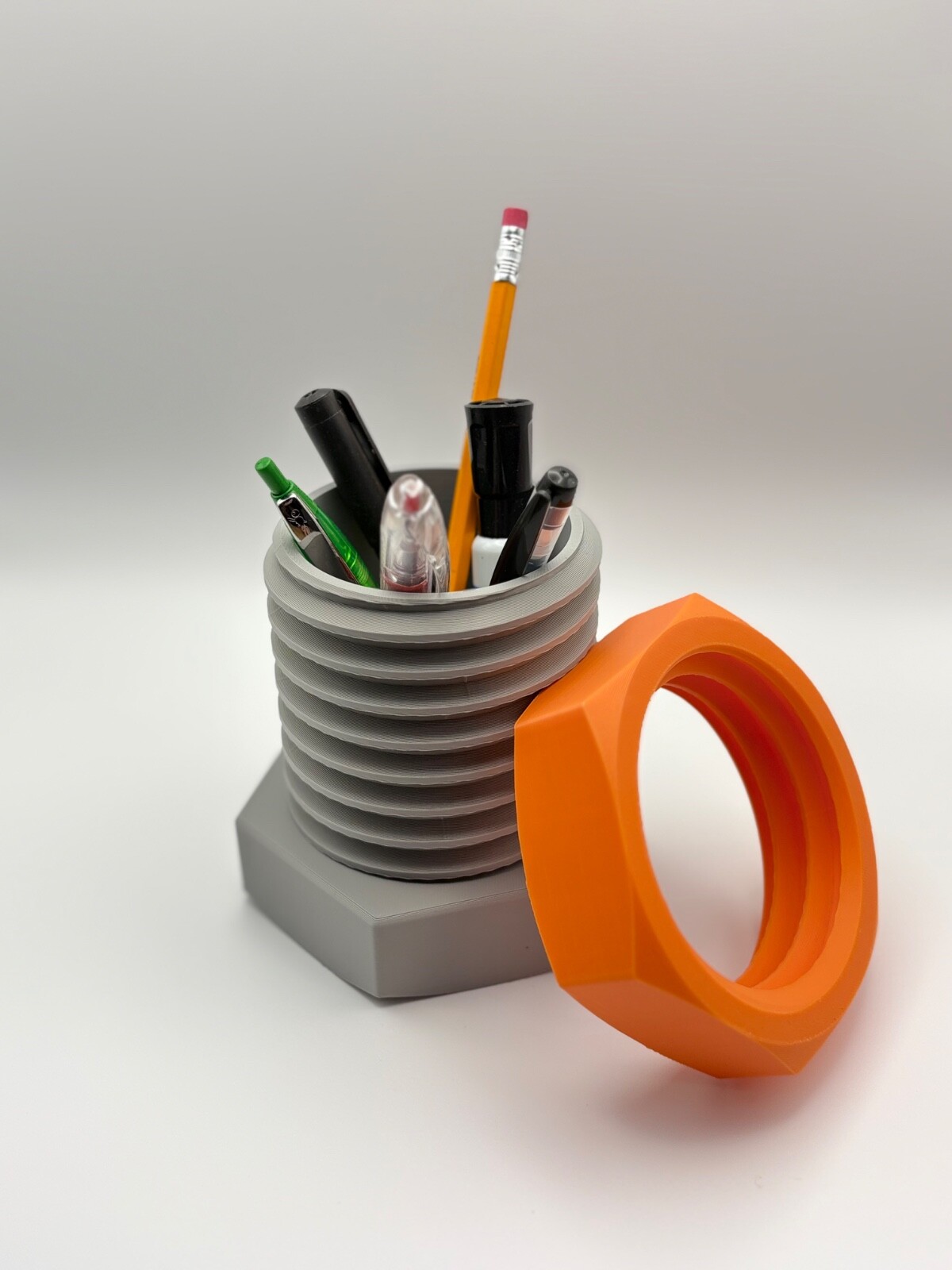 Nut Bolt Pencil Holder creative desk organizer industrial office decor