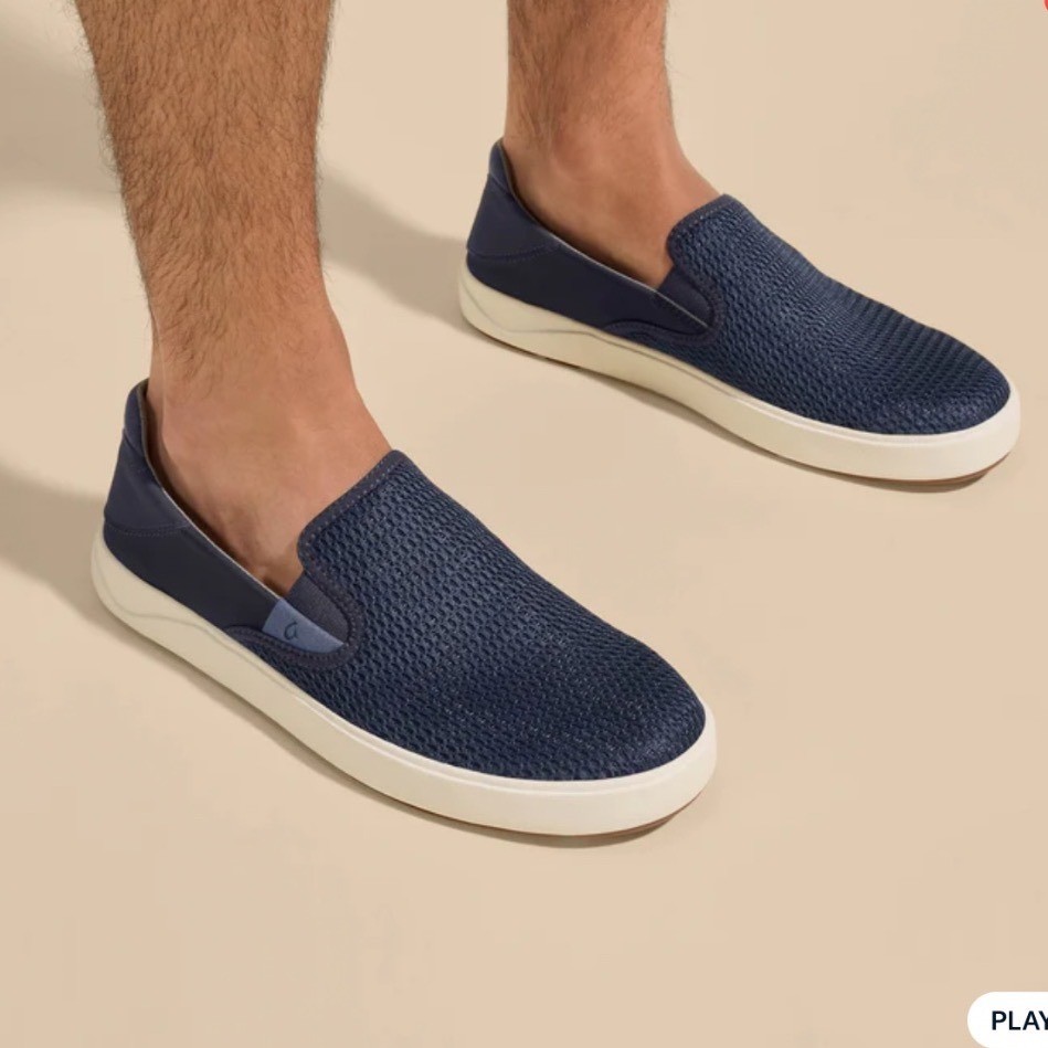 OLUKAI Lae'ahi Men's Breathable Slip-On Shoes In Navy Blue Size 10.5 New