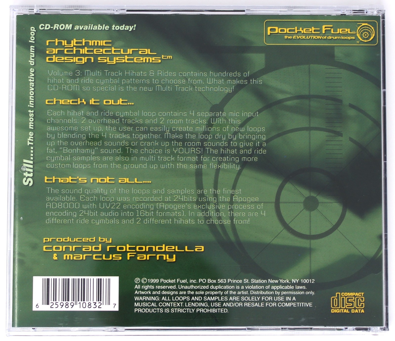 Pocket Fuel Rythmic Architectural Design Systems Vol 3 Sound Library/Sampling CD