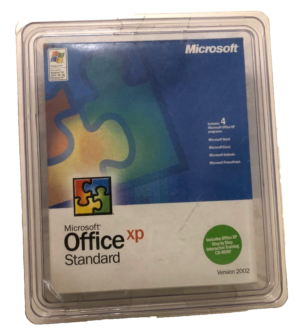 Microsoft Office XP Version 2002 New Standard Vintage Computer Sealed