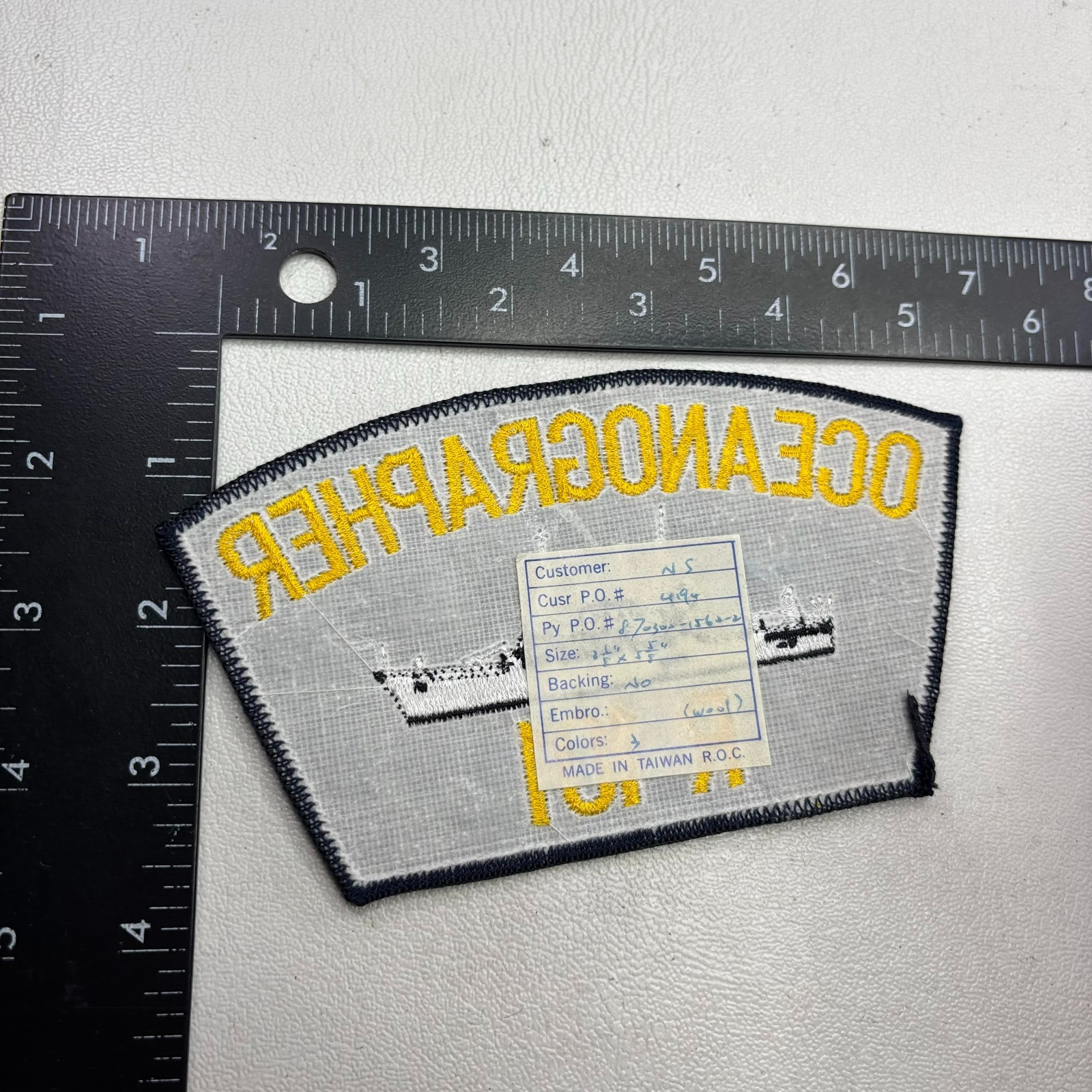 OCEANOGRAPHER R 101 US COAST GUARD Hat Cap Patch 50Z0