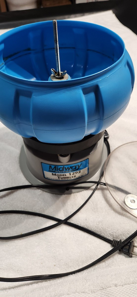 USED Midway 1292 Brass Case Tumbler with over 4 lbs of tumbling media included