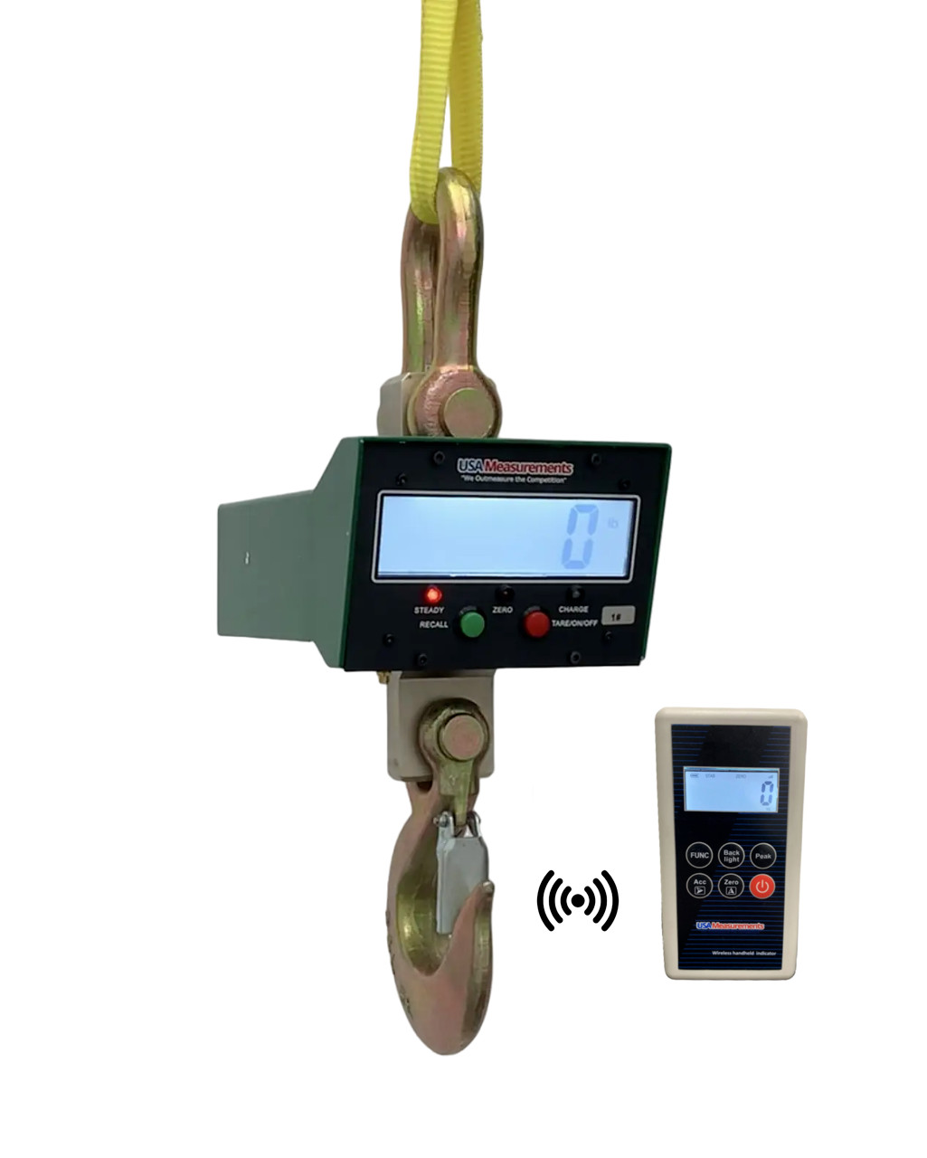 Wireless 20,000 lb Heavy Duty Crane Scale LCD with Remote and 300 ft Range