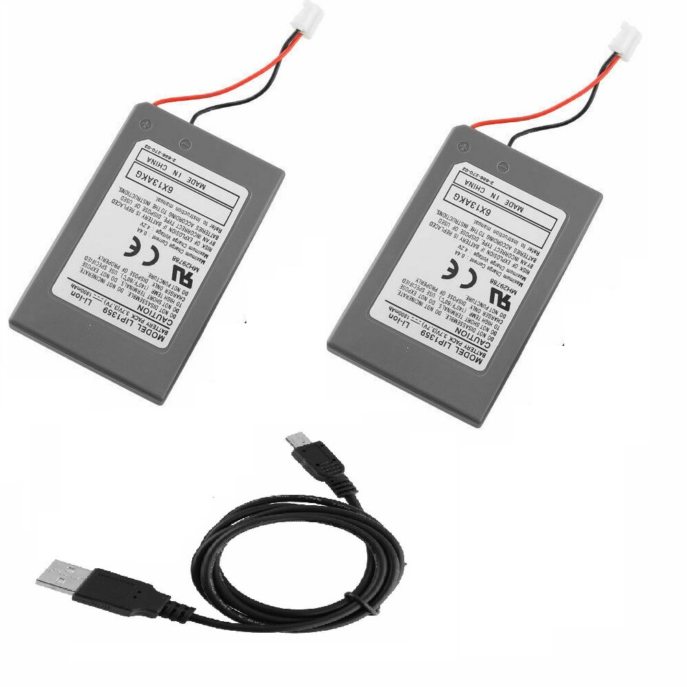 2X 1800mAh Rechargeable Battery For Sony Playstation 3 PS3 Wireless Controller