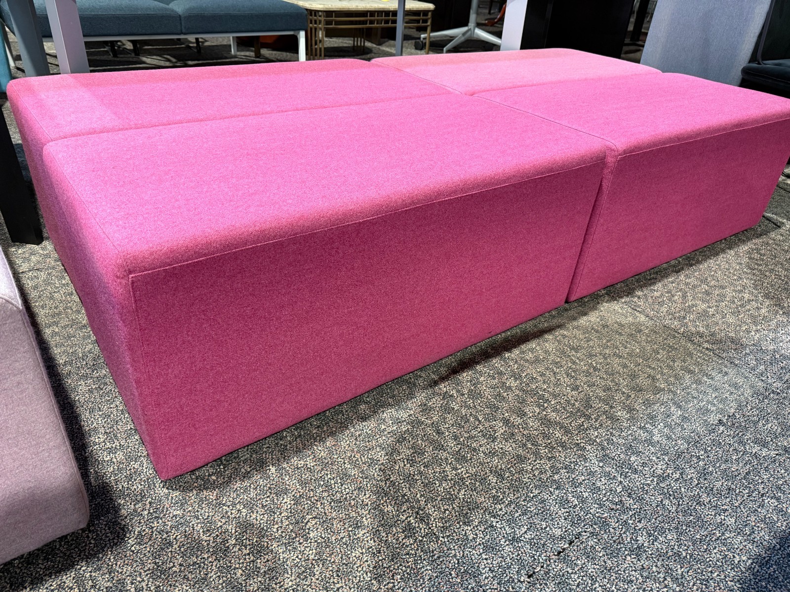2 Seat Bench 42"Wx20"Dx18"H by ERG International in Pink Fabric Finish