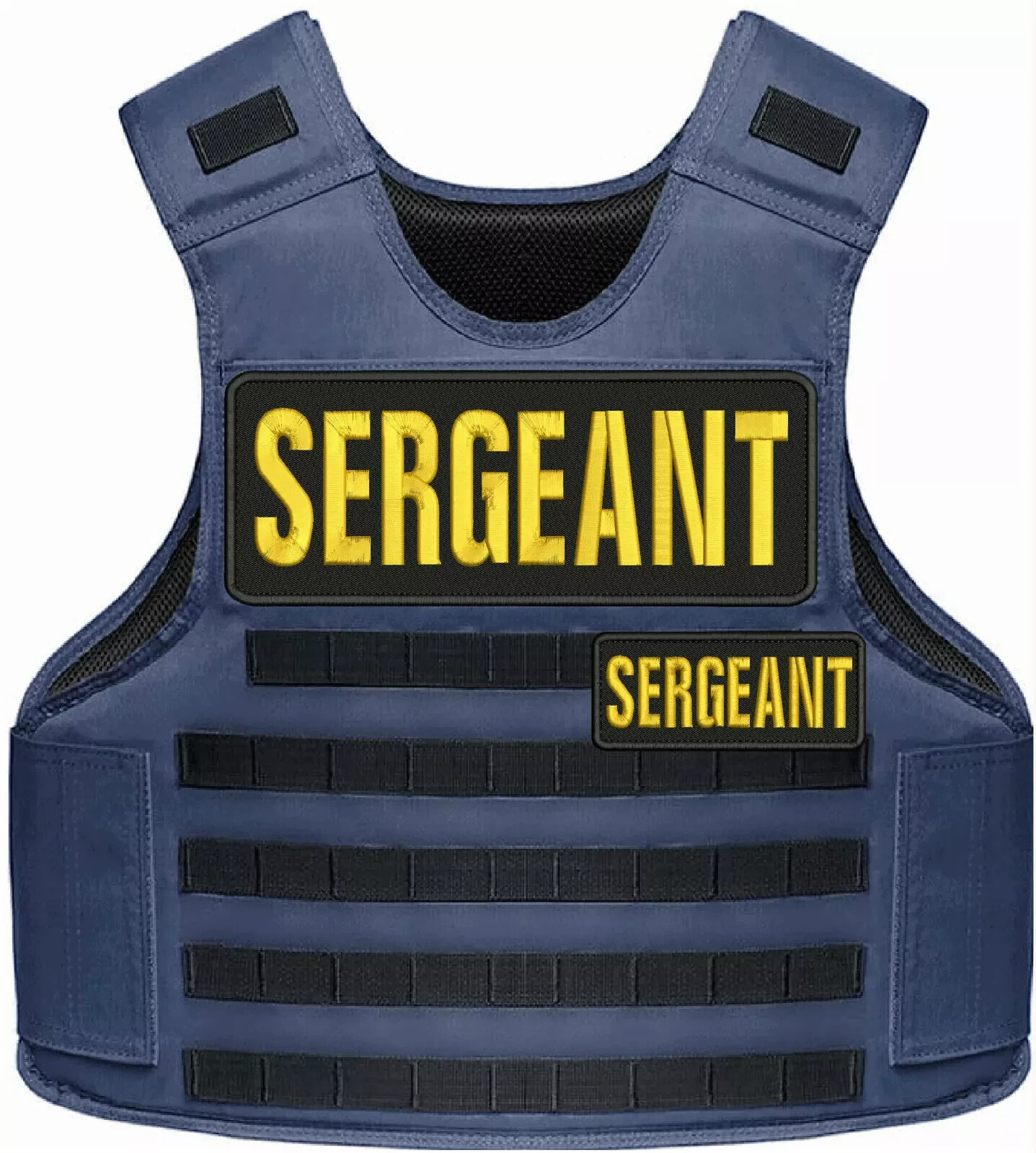 SERGEANT embroidery patches 4X10 2X5 hook gold