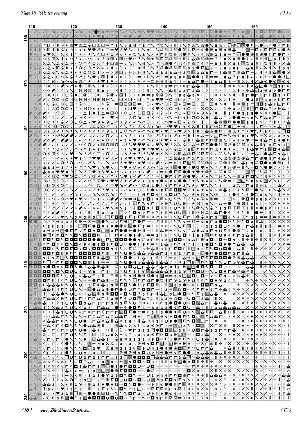 Winter evening 136 Chart Counted Cross Stitch Pattern Needlework
