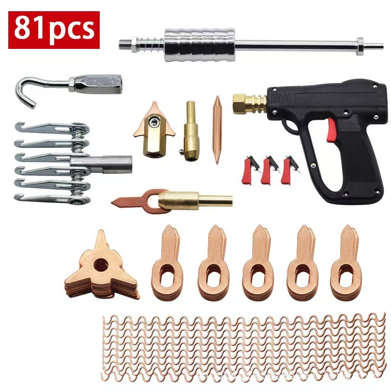 81Pcs Spot Welder Dent Puller Kit ,Spot Welding Electrodes Spotter Welder