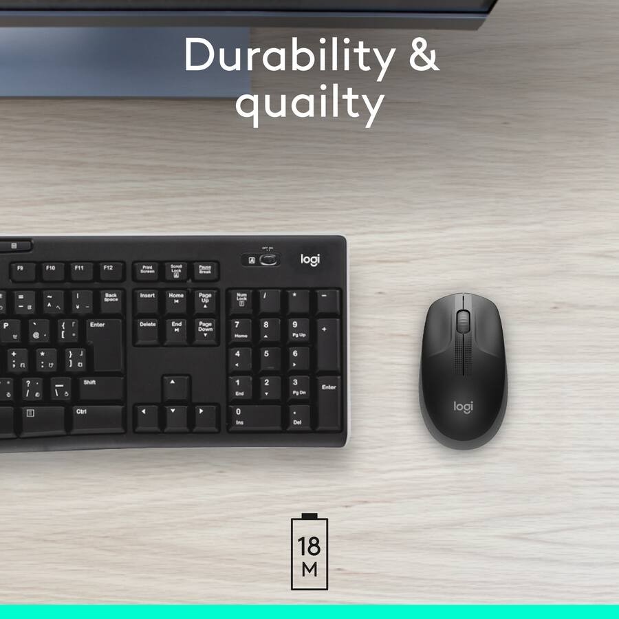 Logitech - M190 Wireless Optical Ambidextrous Mouse - Charcoal (910-005901)