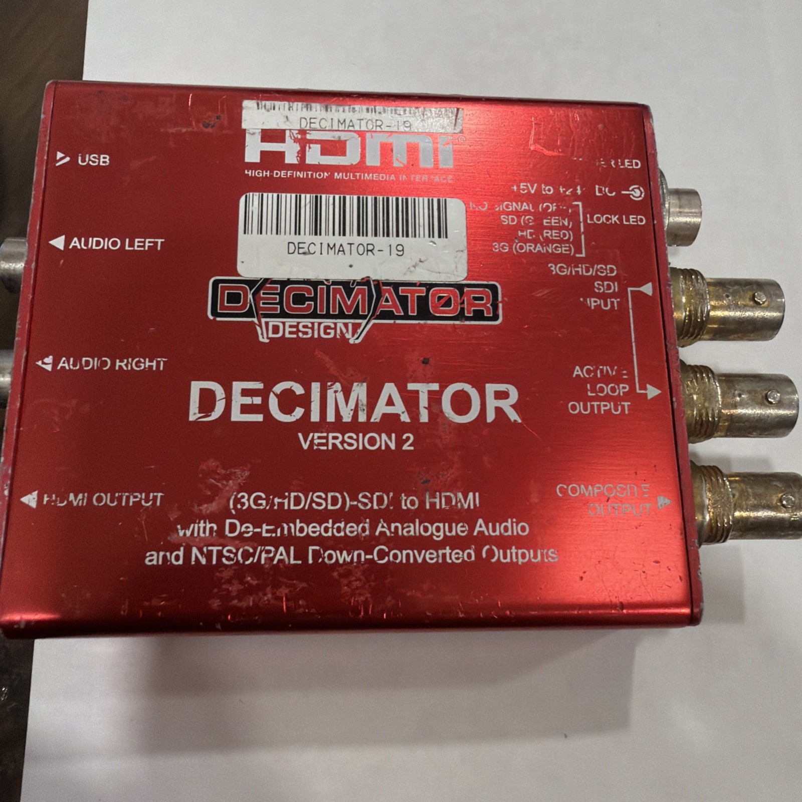 Decimator Version 2 Miniature 3G/HD/SD-SDI to HDMI Converter No Cables