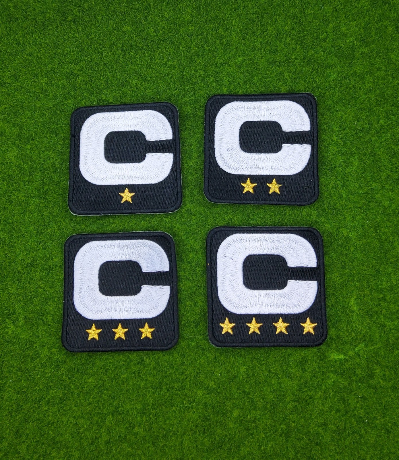 Black Team Captains Sports Iron / Sew on Patches 2.5"