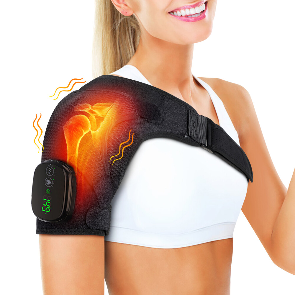 Electric Heated Shoulder Brace Massager Rotator Cuff Support Compression Wrap US