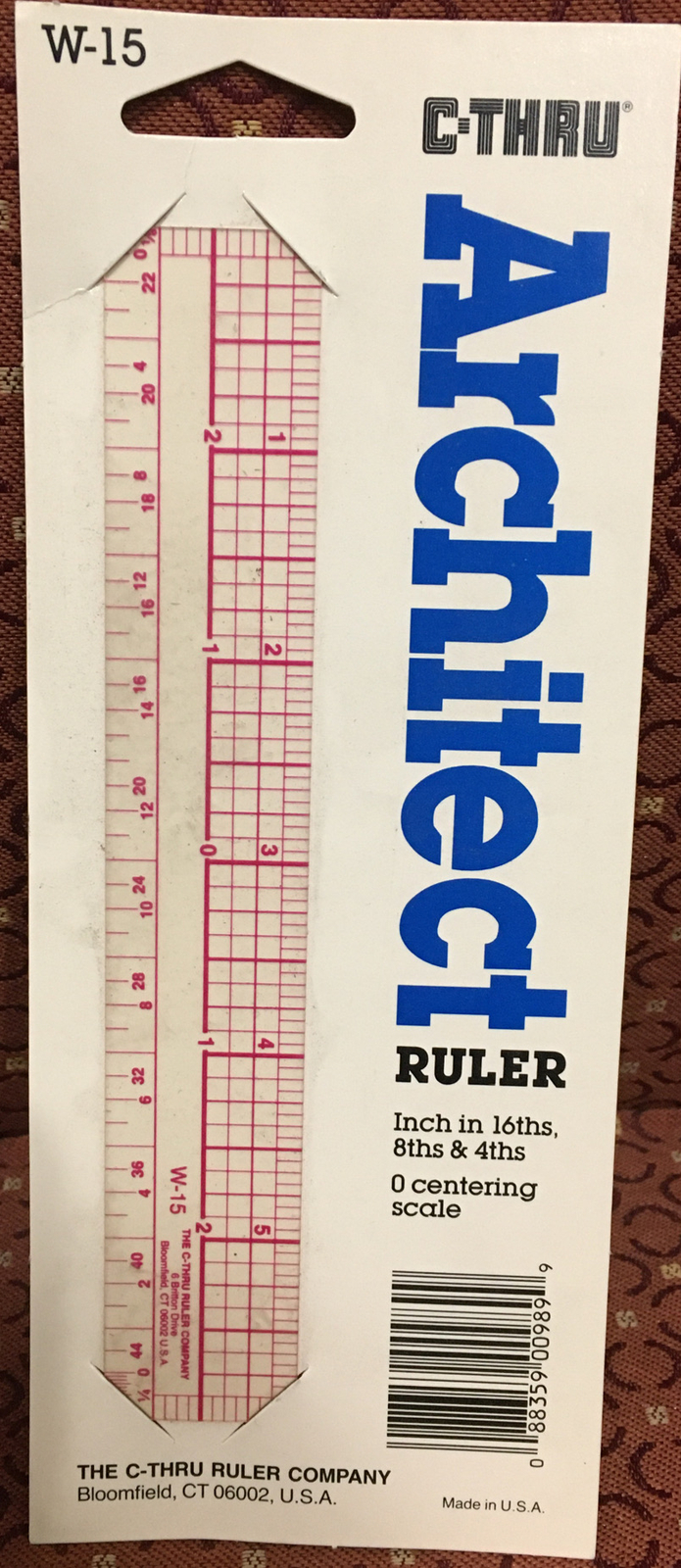 C-Thru Architect Ruler Inch in 16ths,8ths and 4ths- W-15