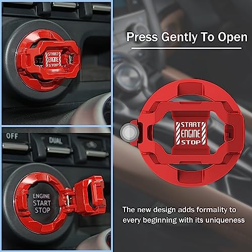Push Start Button Cover Press Car Engine Stop to Ignition Press-A-Red-Word