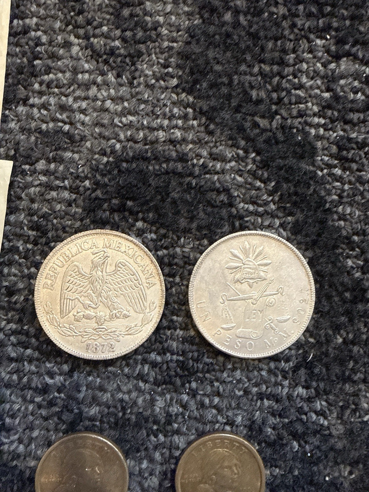 (2) 1872 Mexico Silver Coin(s) Mo M. 9027 Second Republic VERY FINE  Ungraded