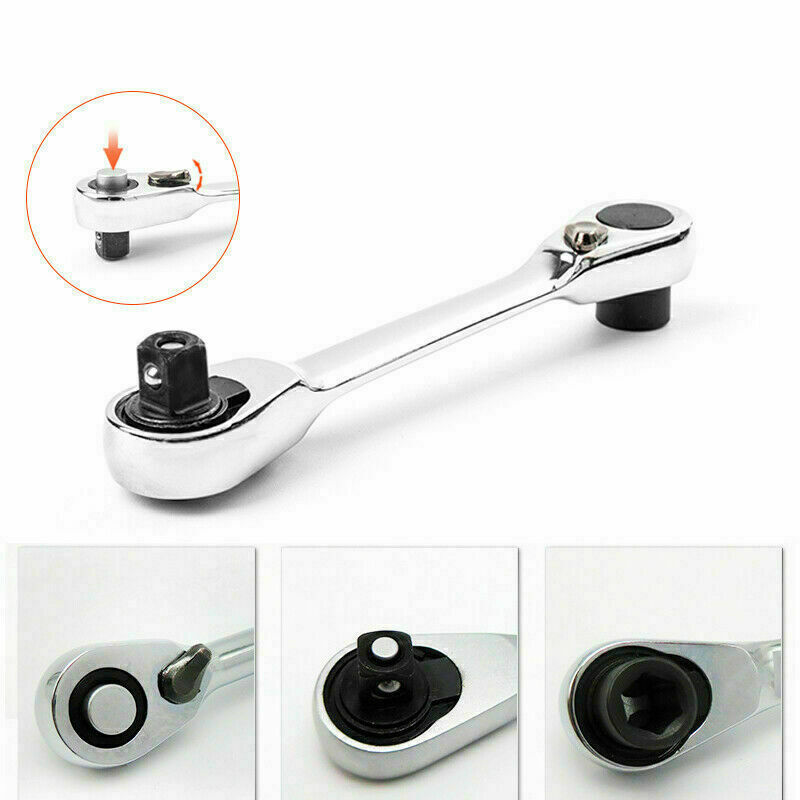 1/4 INCH MINI DOUBLE ENDED QUICK SOCKET RATCHET WRENCH ROD SCREWDRIVER BIT TOOL!