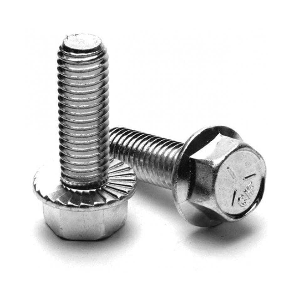 5/16"-18 x 3/4" Hex Head Serrated Flange Screws, Grade 5, Zinc-Plated, FT, 25 PK
