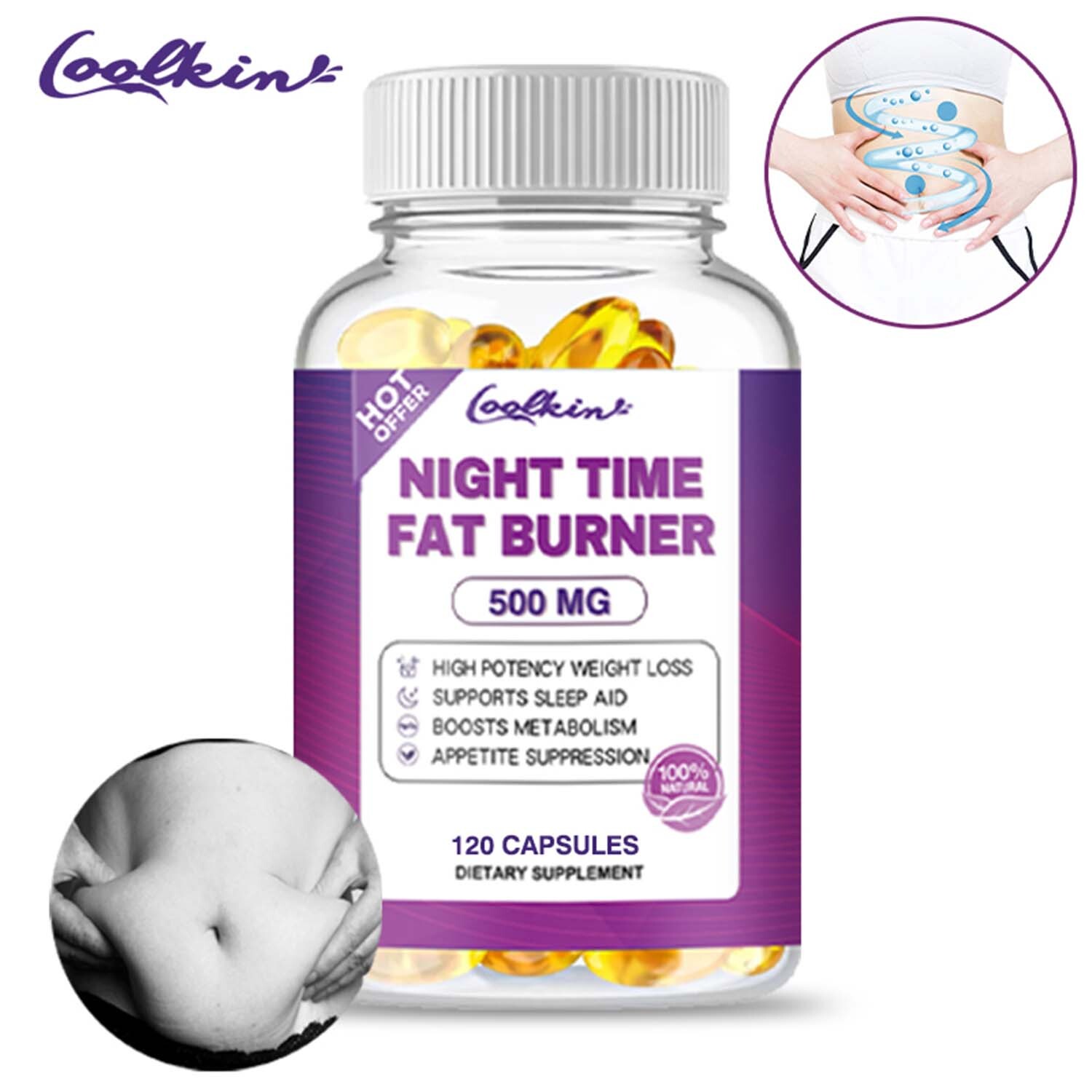 Night Time Fat Burner - Weight Loss, Appetite Suppressant, Dietary Supplement