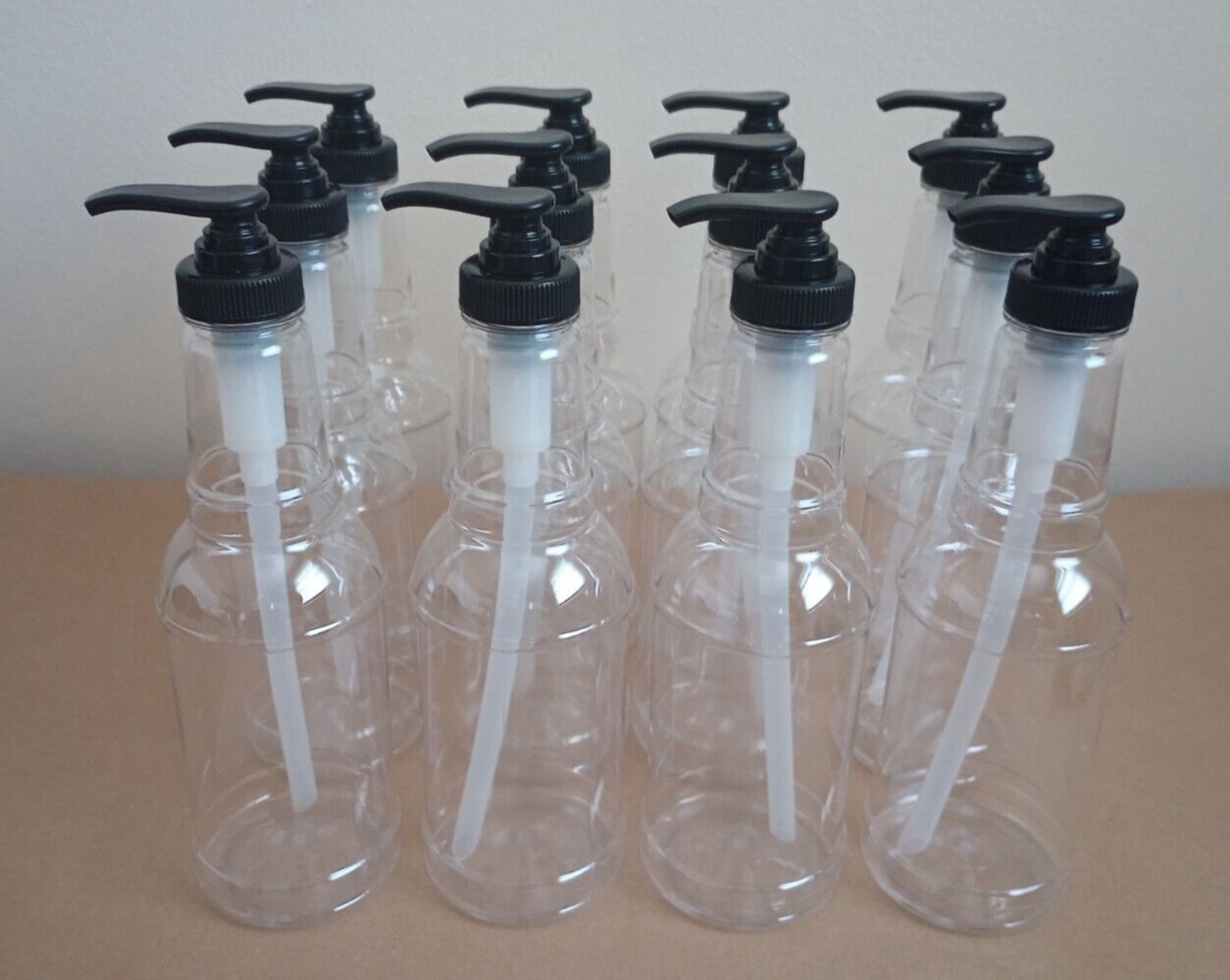 12 PCS - 12.6 oz Plastic Empty Bottles with Pumps - 1 Dozen-12 Pack-NEW