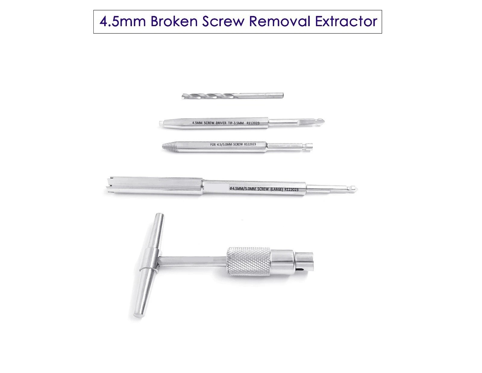 4.5mm Broken Screw Removal Extractor Veterinary Surgical Instruments SS