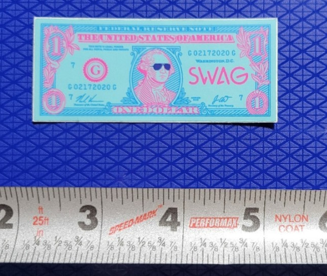Swag Golf ~ Sticker ~ Bubblegum ~ Dollar ~ 1 ~ Washington ~ FREE SHIPPING