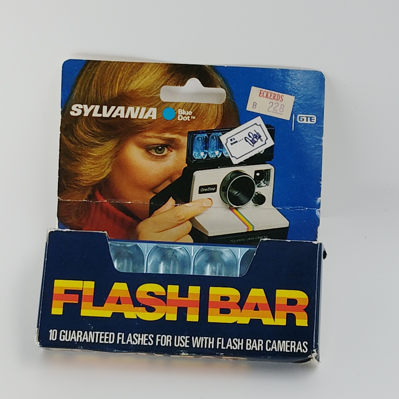 NOS SYLVANIA BLUE DOT FLASH BAR FOR POLAROID, 10 FLASHES