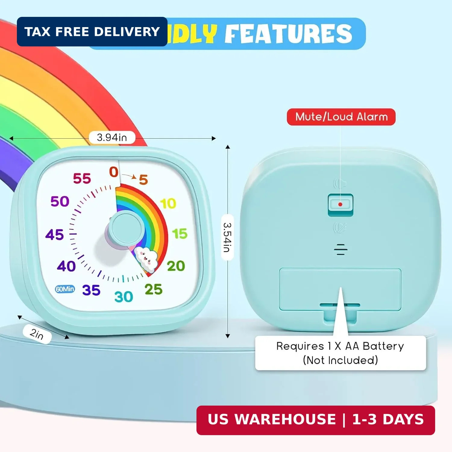 Visual Timer for Kids - 60 Minute Pomodoro Timers for Classroom Kitchen Office