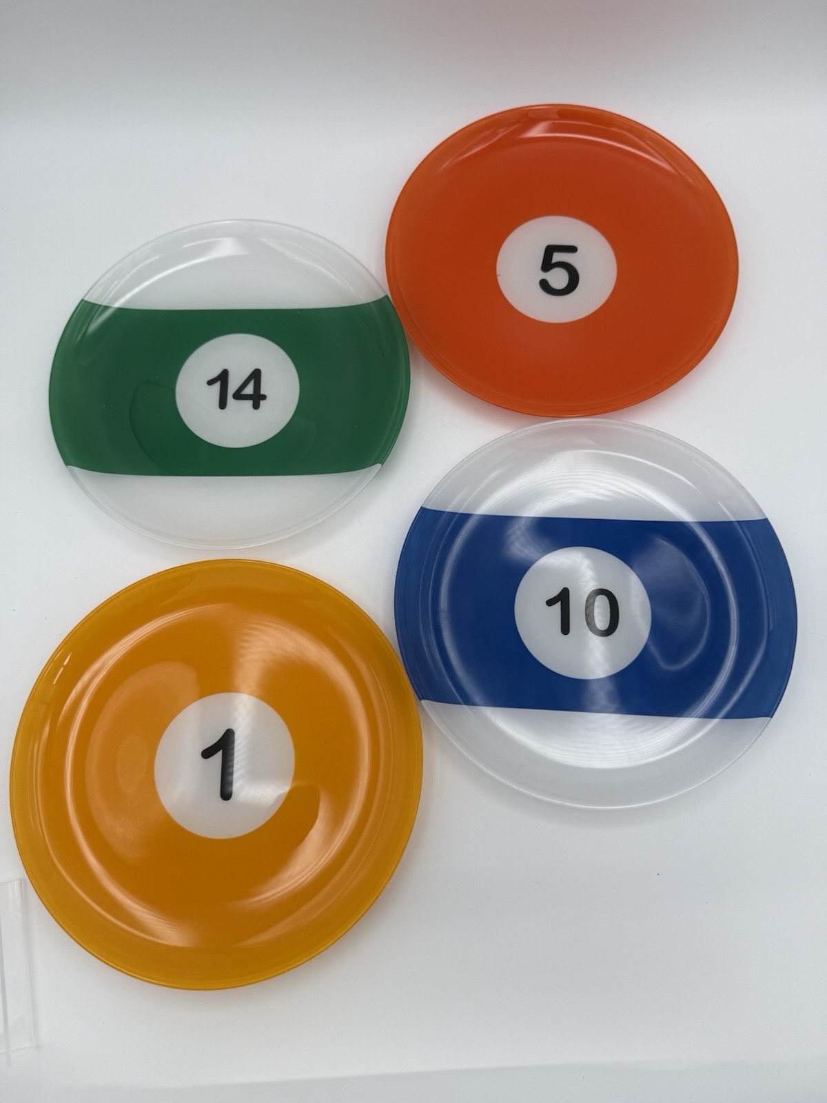 VTG 1990s Luminarc Pool Parlor Billiards Snack Dessert Plates 8" For Man Cave