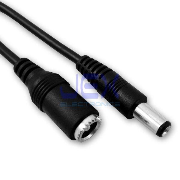 5' ft DC Power Extension 2.5mm X 5.5mm Cord/Cable CCTV Extender Male to Female