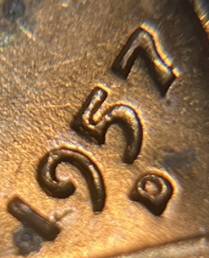 1957 D/D Wheat Penny Errors DDO Die Clash Uncirculated #1