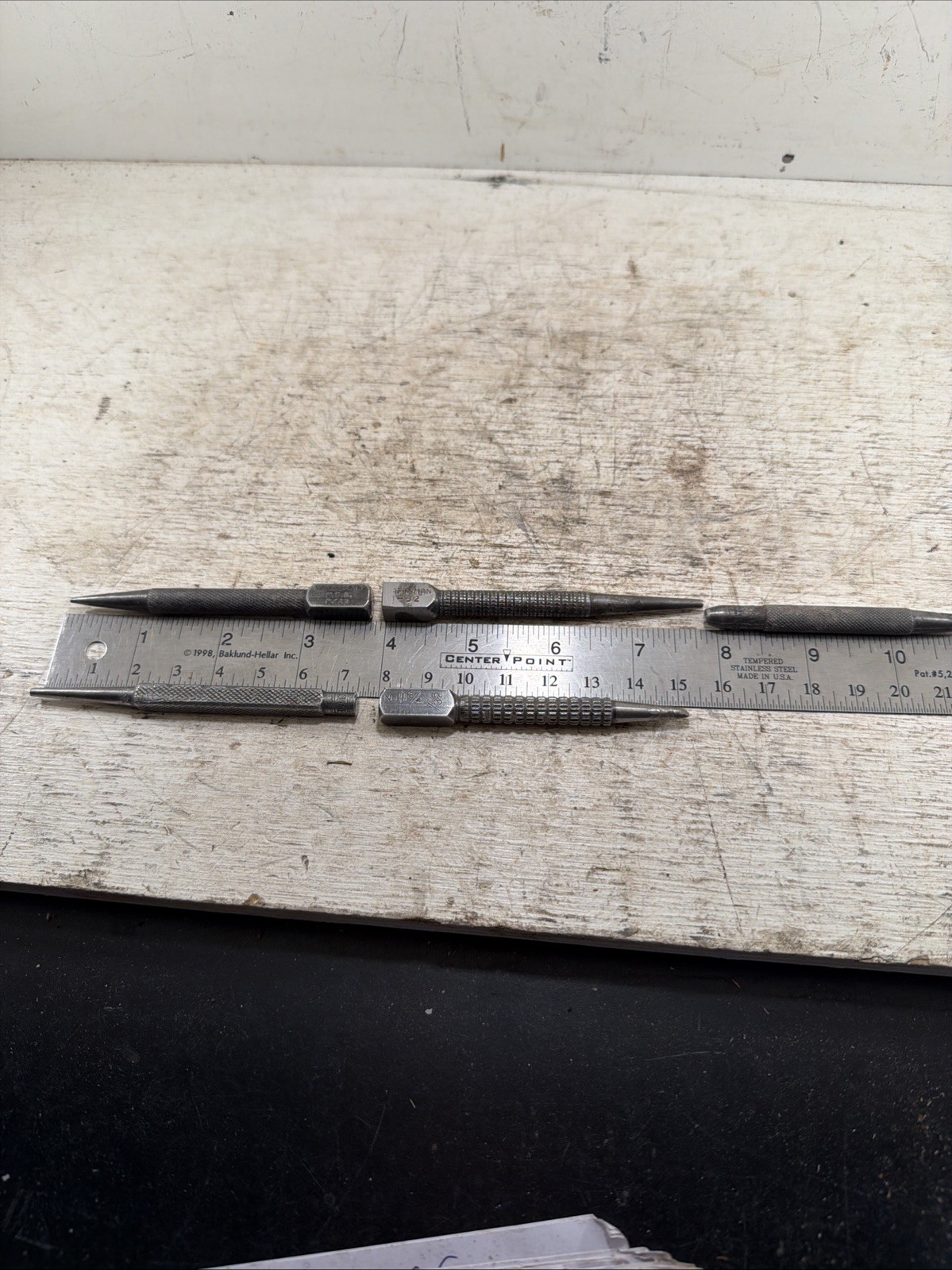 Lot Of 5 Vintage Bridgeport Stanley Craftsman Machinist Pin Punch Tools