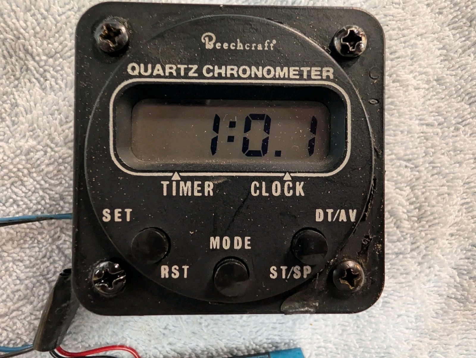 Black Beechcraft Quartz Chronometer - Tested With 9 Volt Battery See Pictures