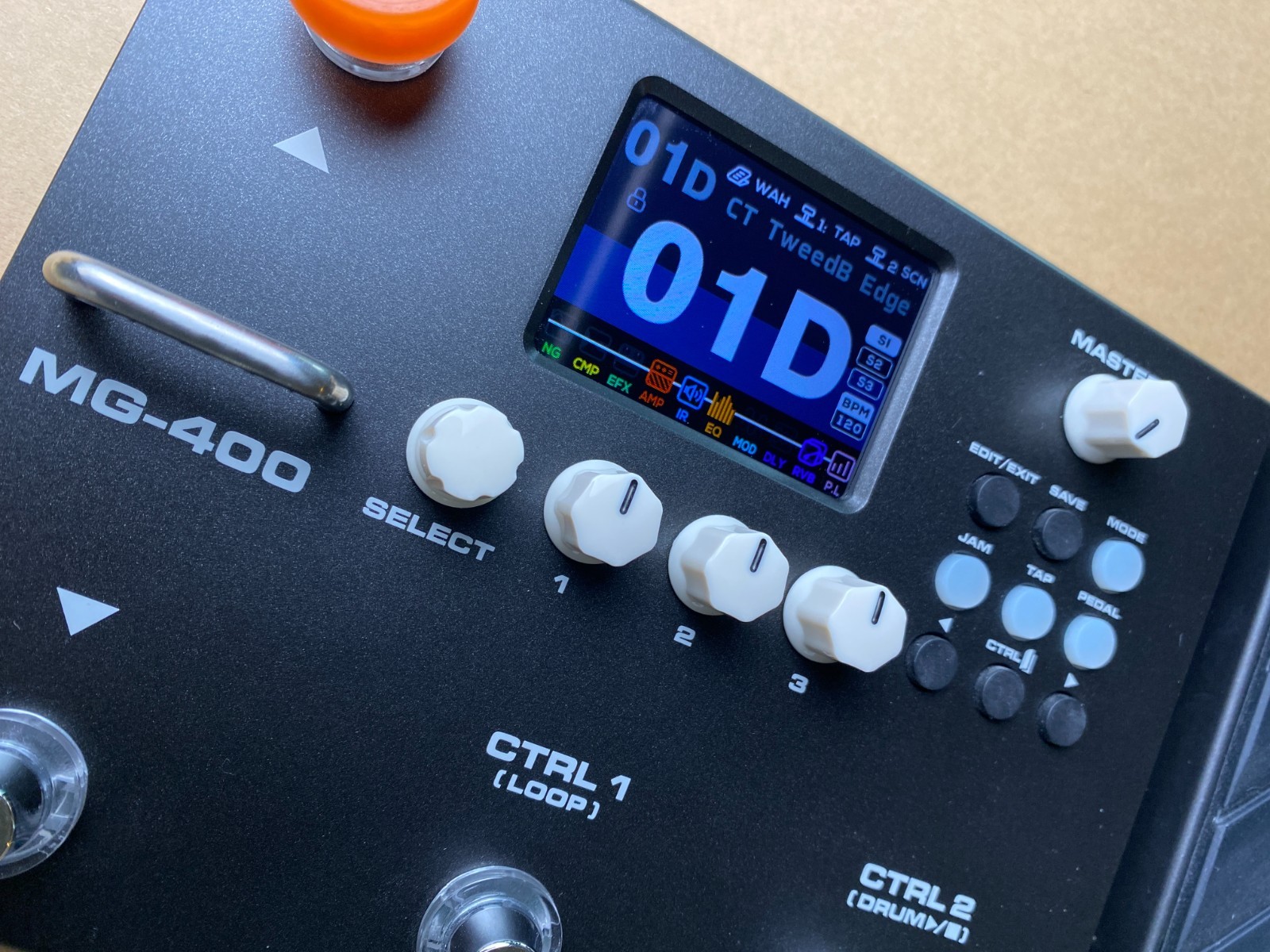 NUX MG-400 Dual DSP Modeling Guitar and Bass Effect Processor Pedal Black
