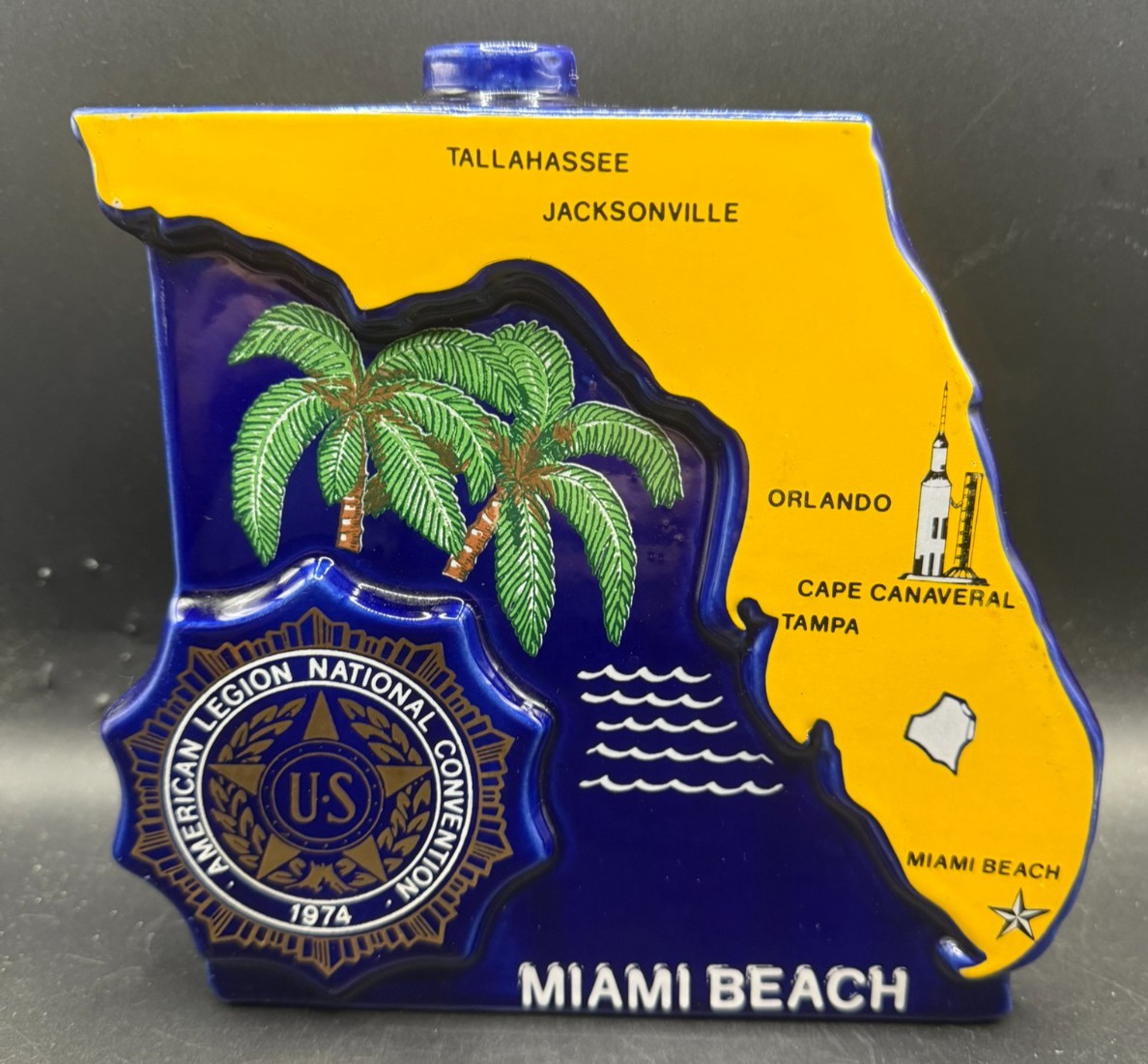 American Legion National Convention 1974 Commemorative Liquor Bottle No Stopper