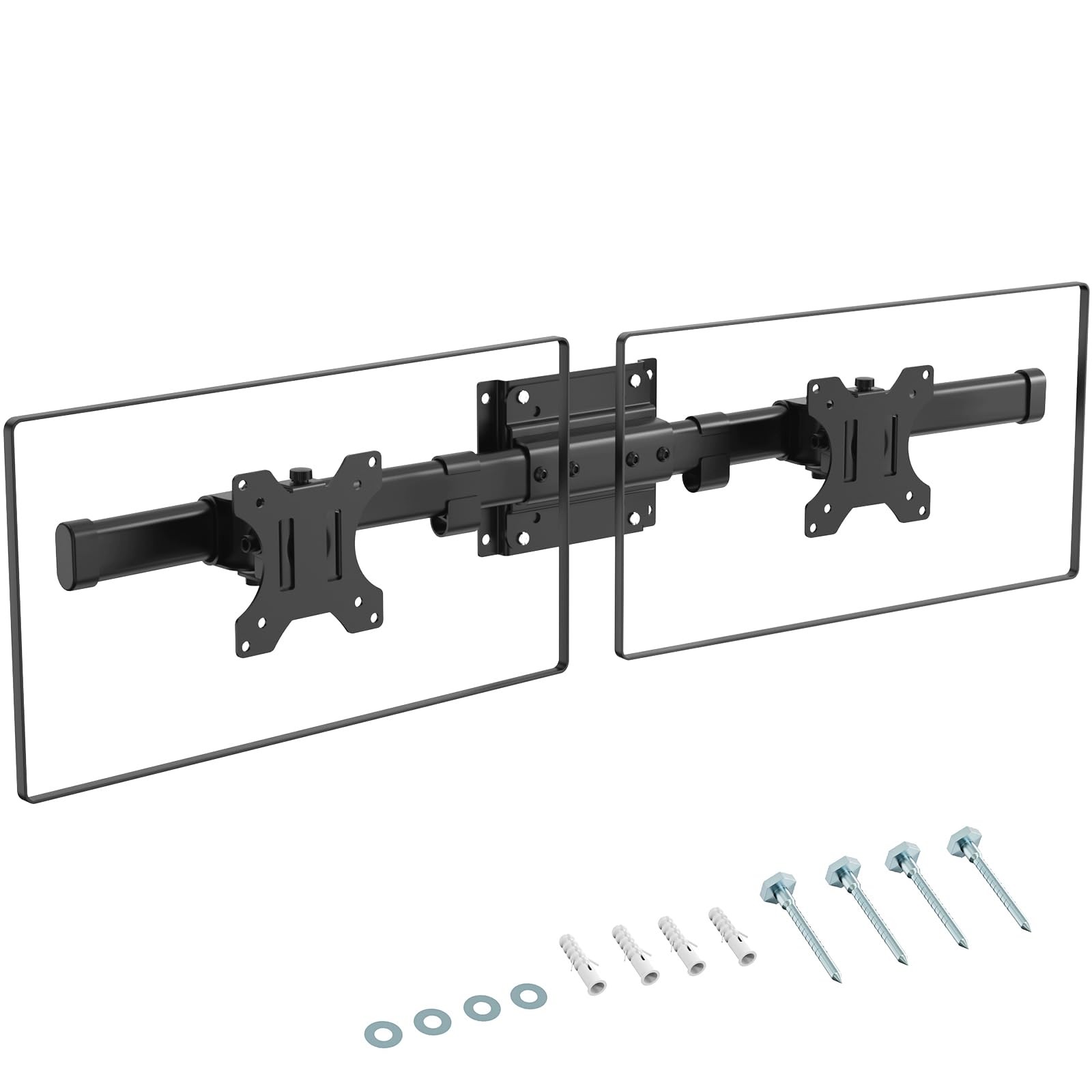 Dual Monitor Wall Mount Horizontal Assembly Mount for 2 Monitor Screens up to...