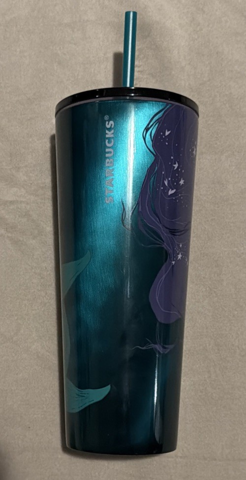 Starbucks Tumbler Mermaid Scales Green Purple Iridescent Cold Cup With Straw
