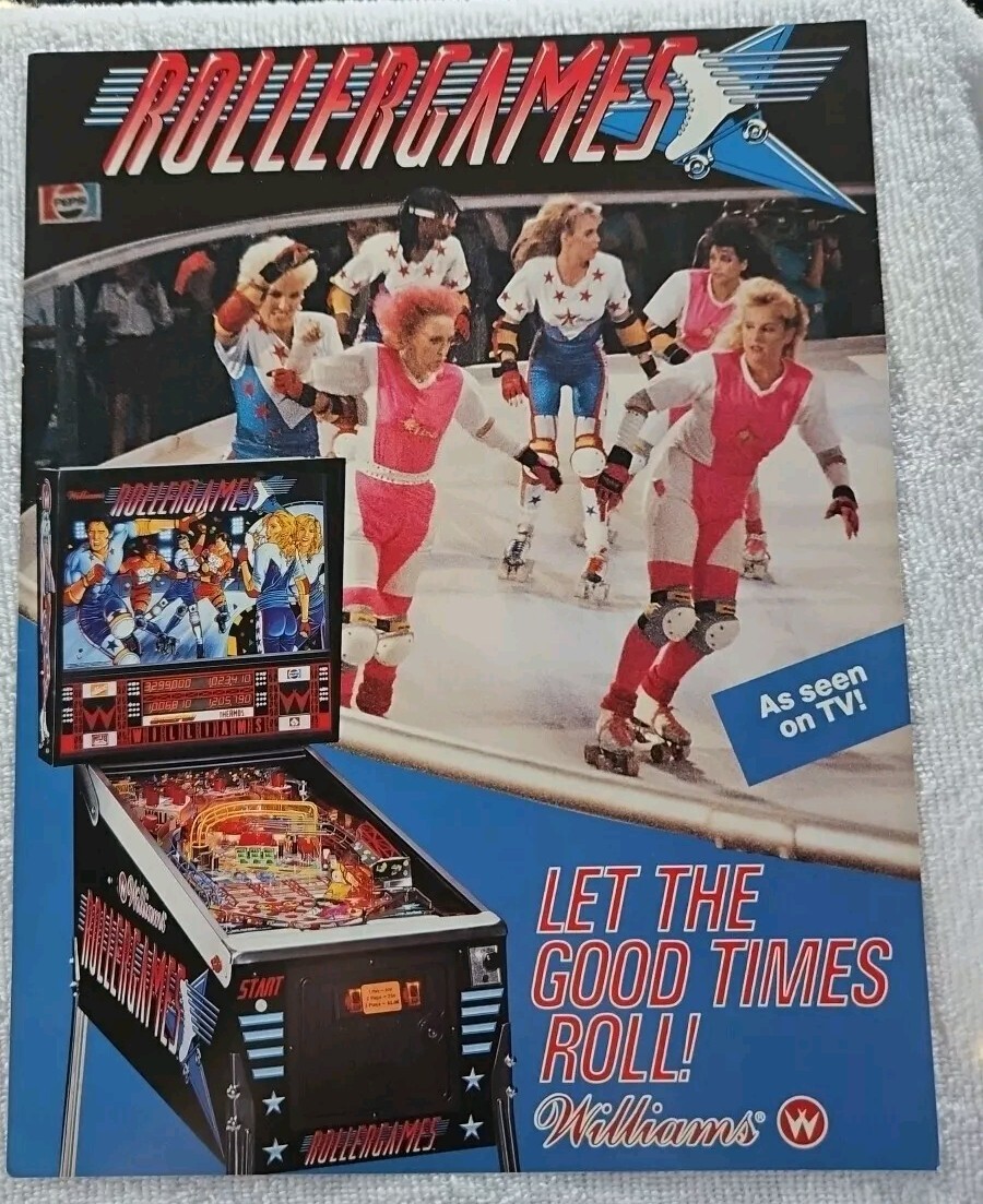 Williams ROLLERGAMES Pinball Promotional Flyer Brochure Original 1980