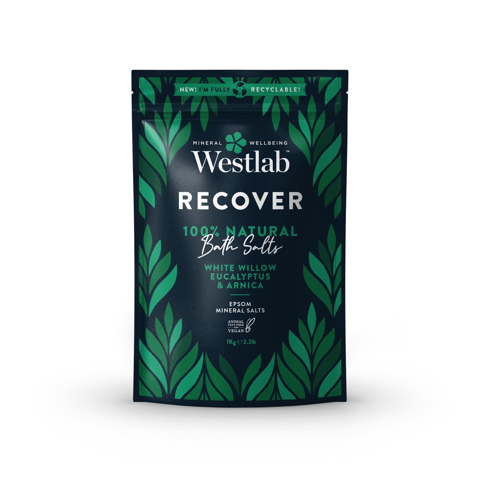 Westlab - 1kg - Recover Epsom Salts Infused with White Willow & Eucalyptus - ...