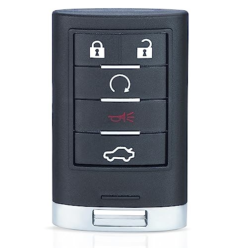Replacement Smart Remote Key Fob 5 Button for Cadillac STS CTS 2008-2013
