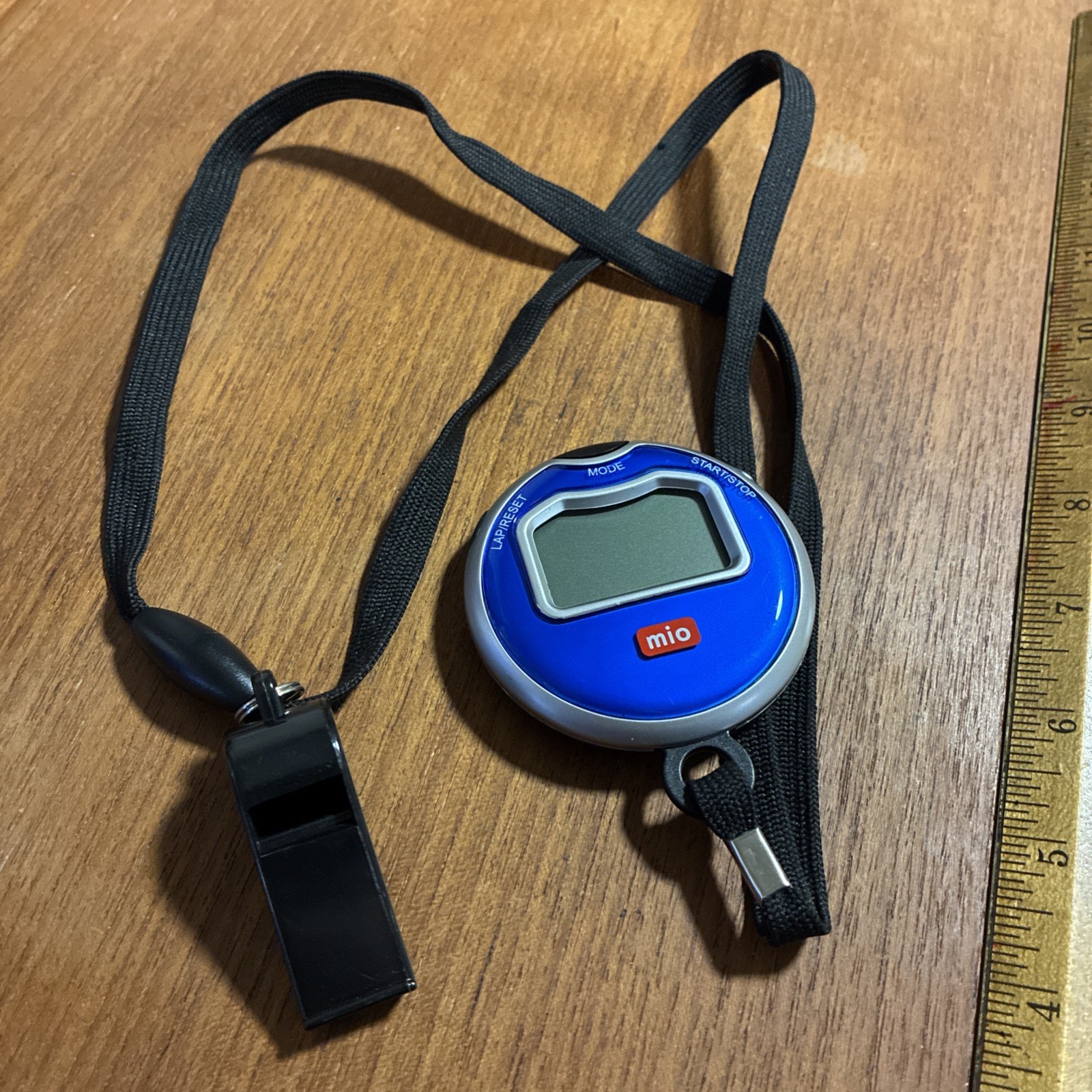 Mio Times 1 Stopwatch - Blue - Lap Reset Mode Round Pocket Training