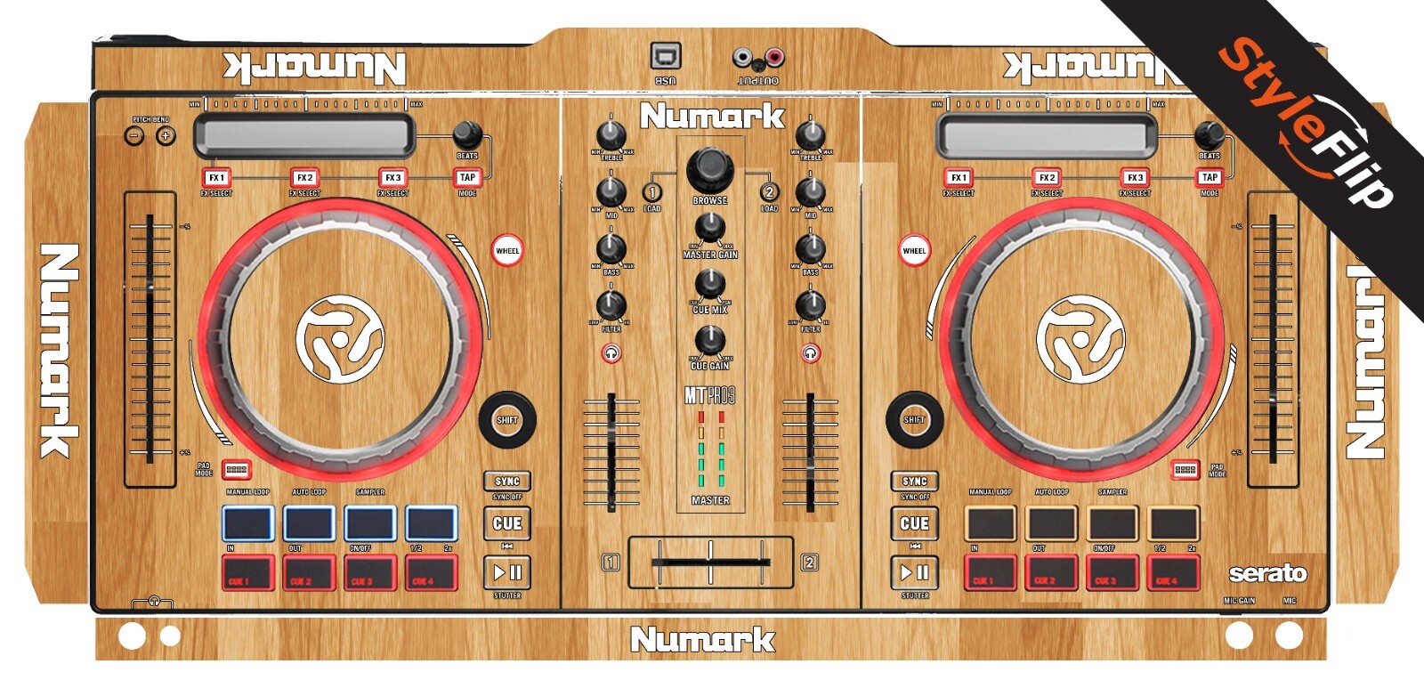 Numark Mixtrack Pro 3 Skin | Wood 5 | Protective Decal | StyleFlip Skins