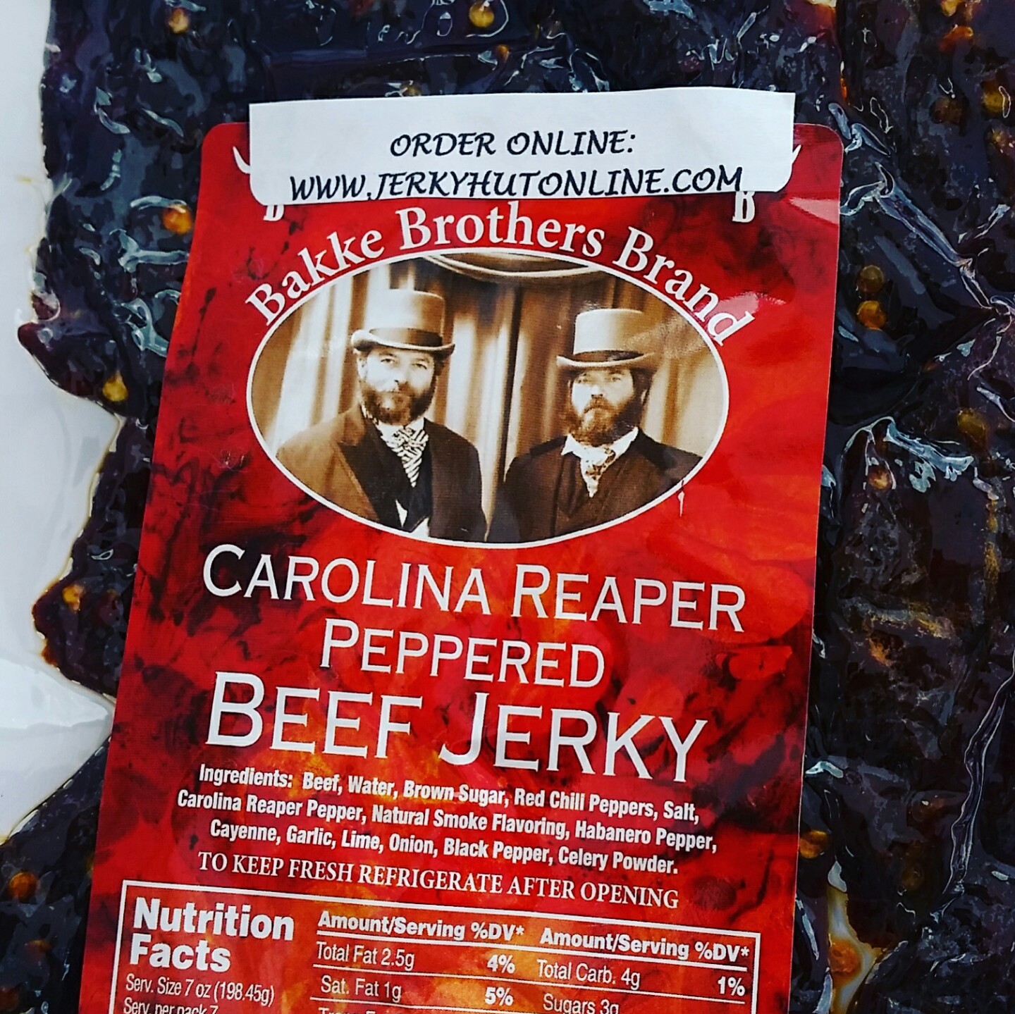 Carolina Reaper Beef jerky, World's Hottest Pepper (7oz)