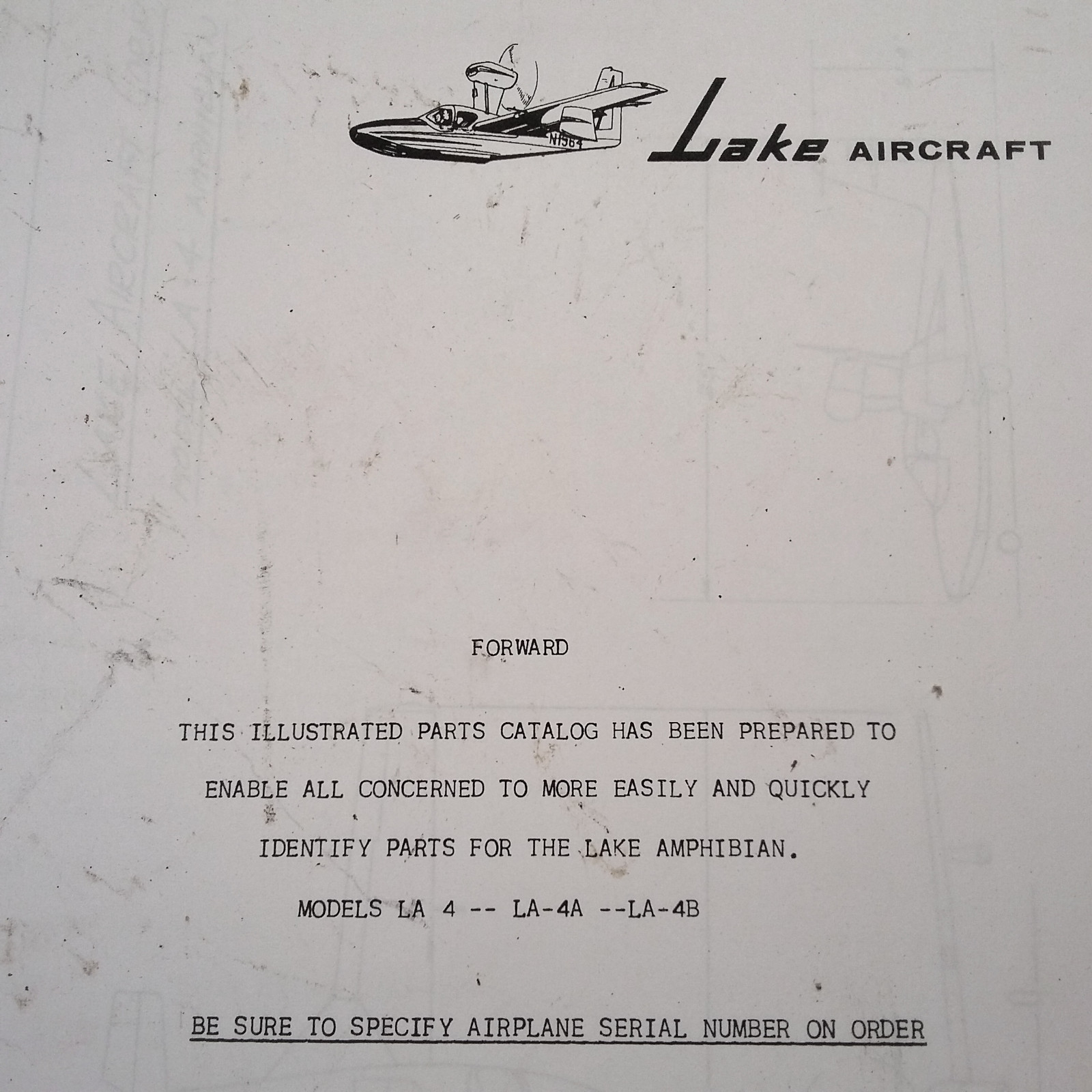 Lake LA-4, LA-4A & LA-4B Parts Manual