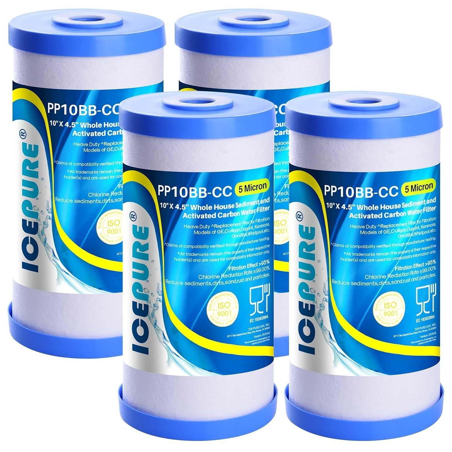 5 Micron 10" x 4.5" Whole House Water Filter Compatible with GE FXHTC, GXWH40L