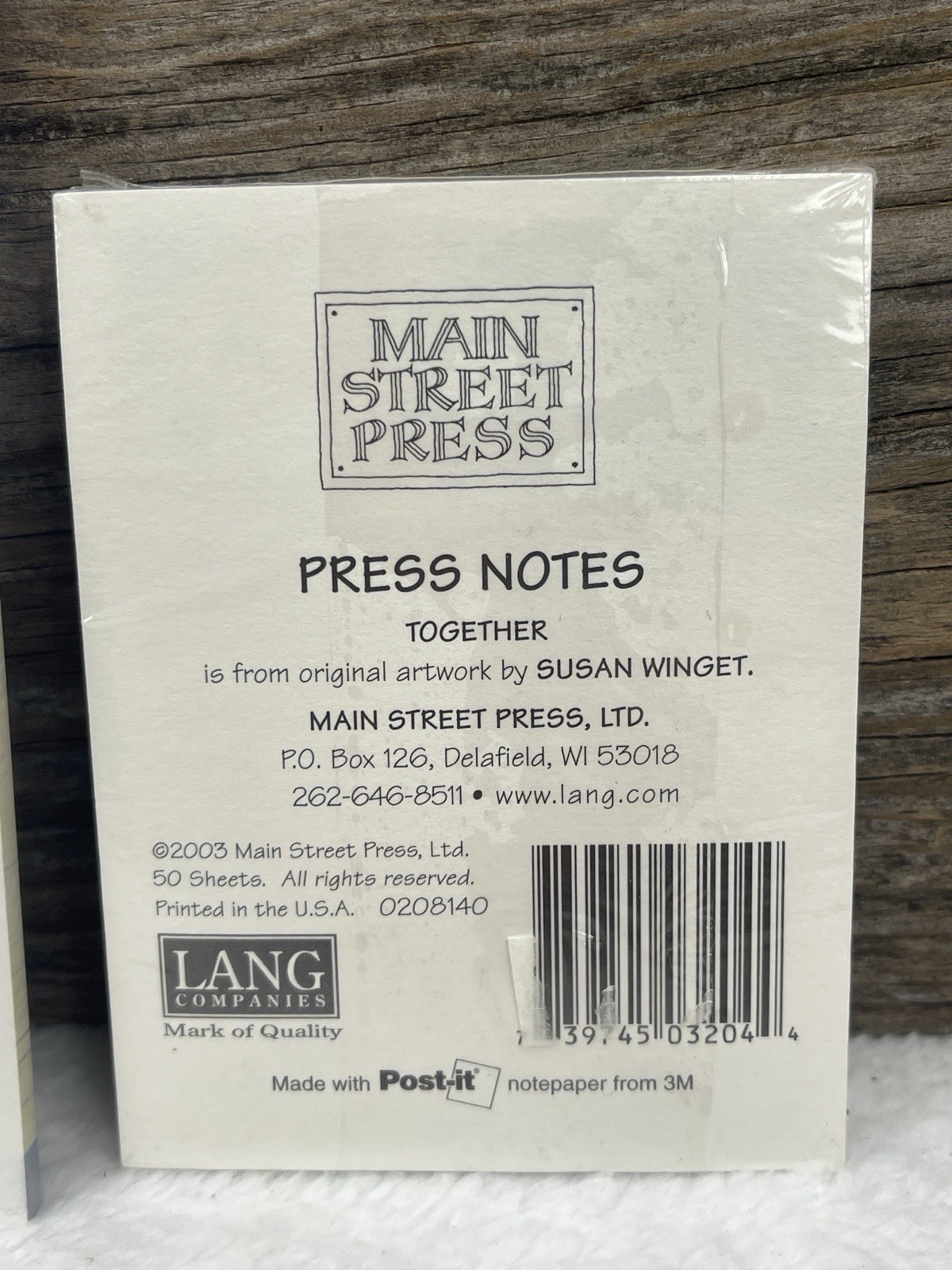 2 Susan Winget Press Note Sheets Lang Shelling & Together Sheep Rabbits Sealed
