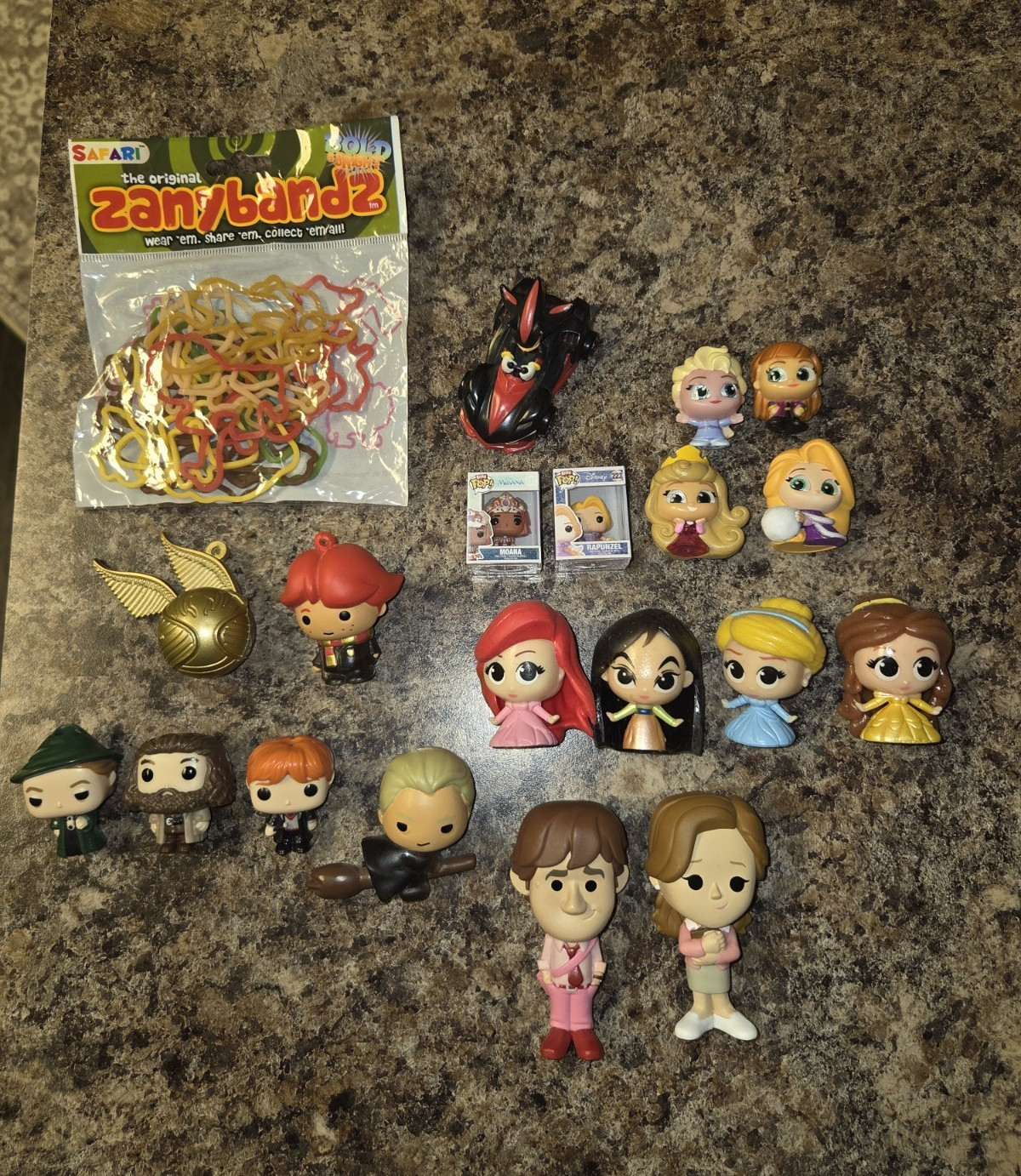 Funko & Mixed Lot Disney Princess, Harry Potter Figures, Zany Bands