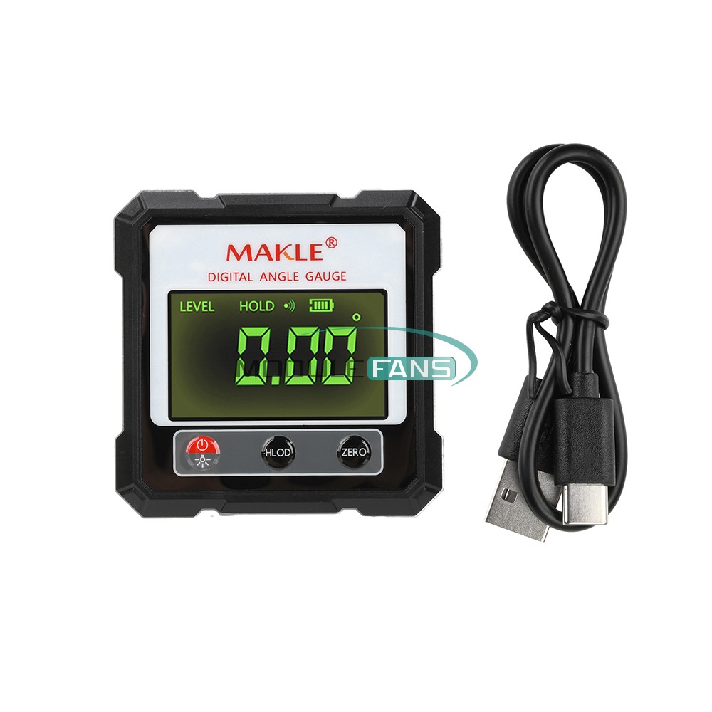 360° Magnetic Digital Angle Gauge Finder Laser Inclinometer Level Meter Type-C