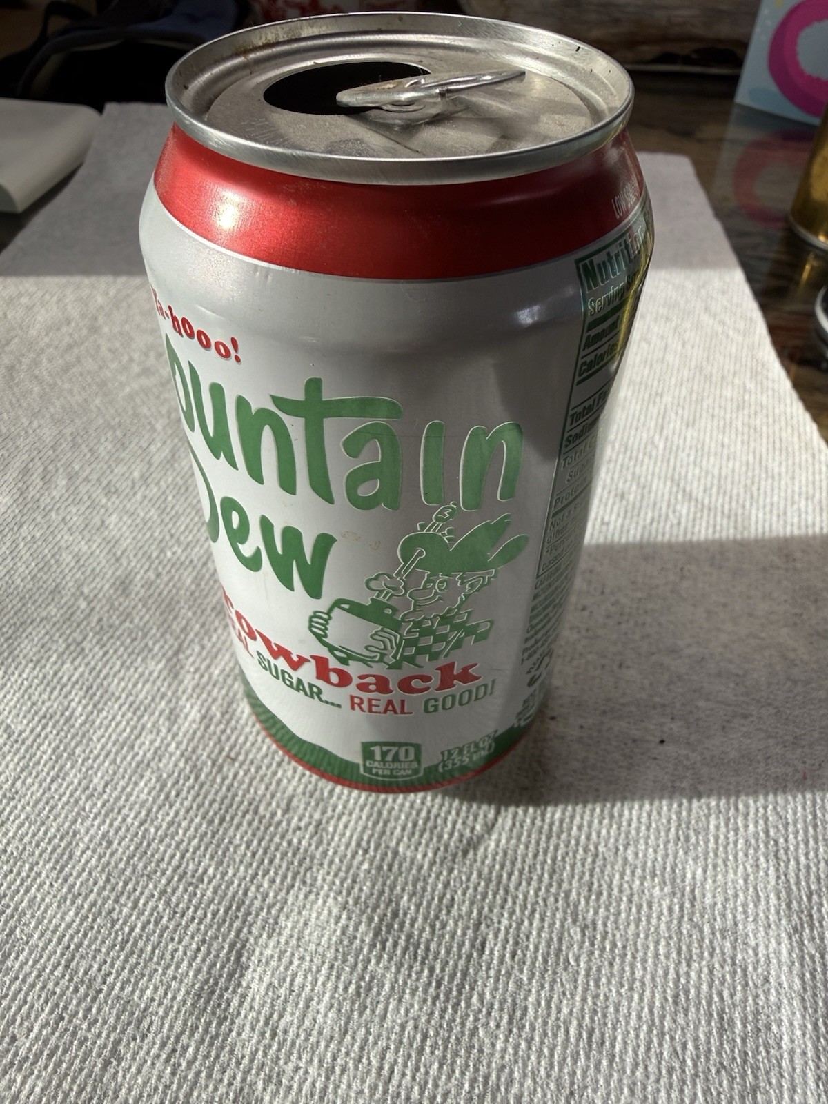 Mountain Dew Throwback Empty 12oz Soda 🥤 Can (2017)